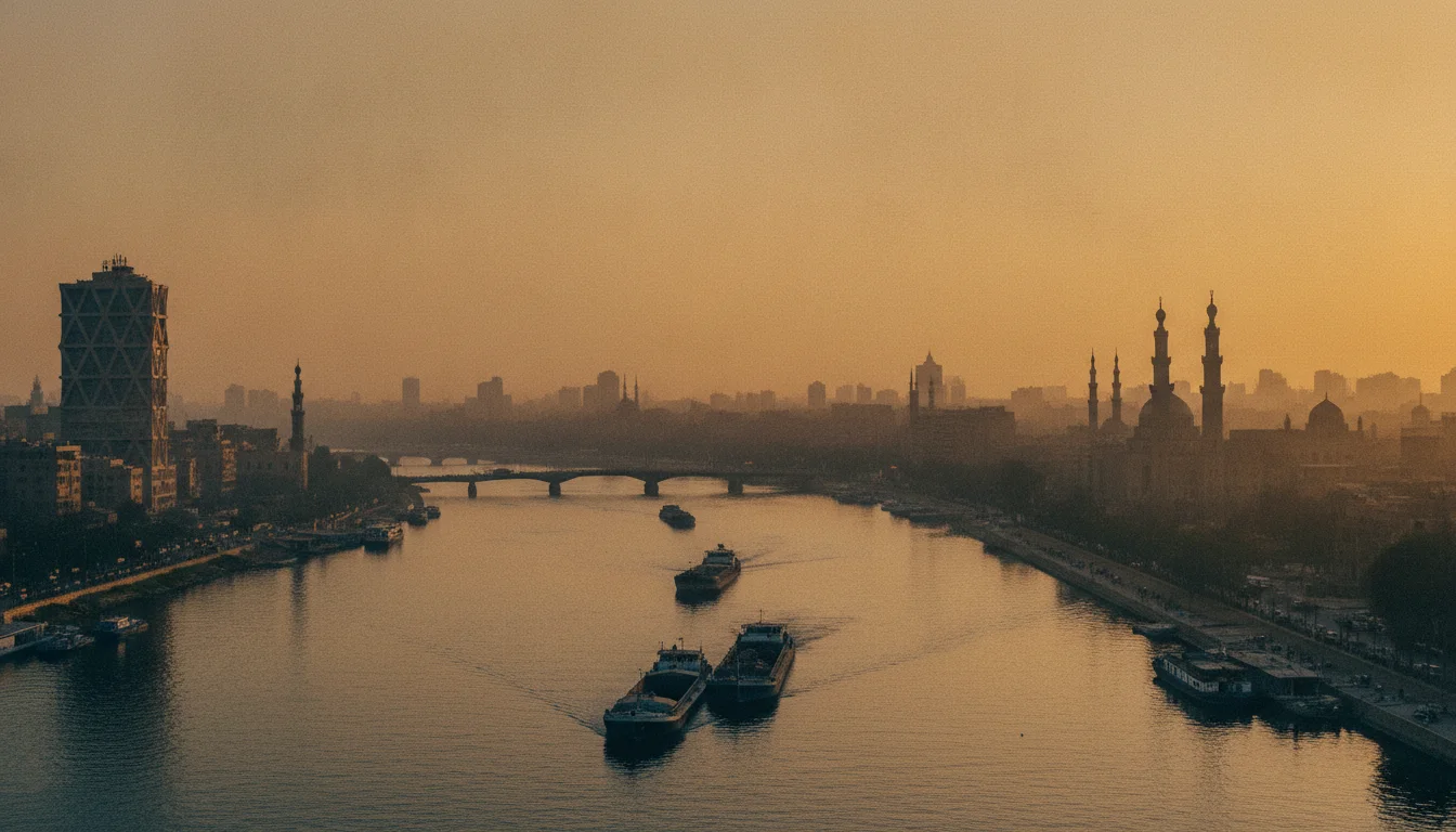 Cairo and the Nile at golden hour