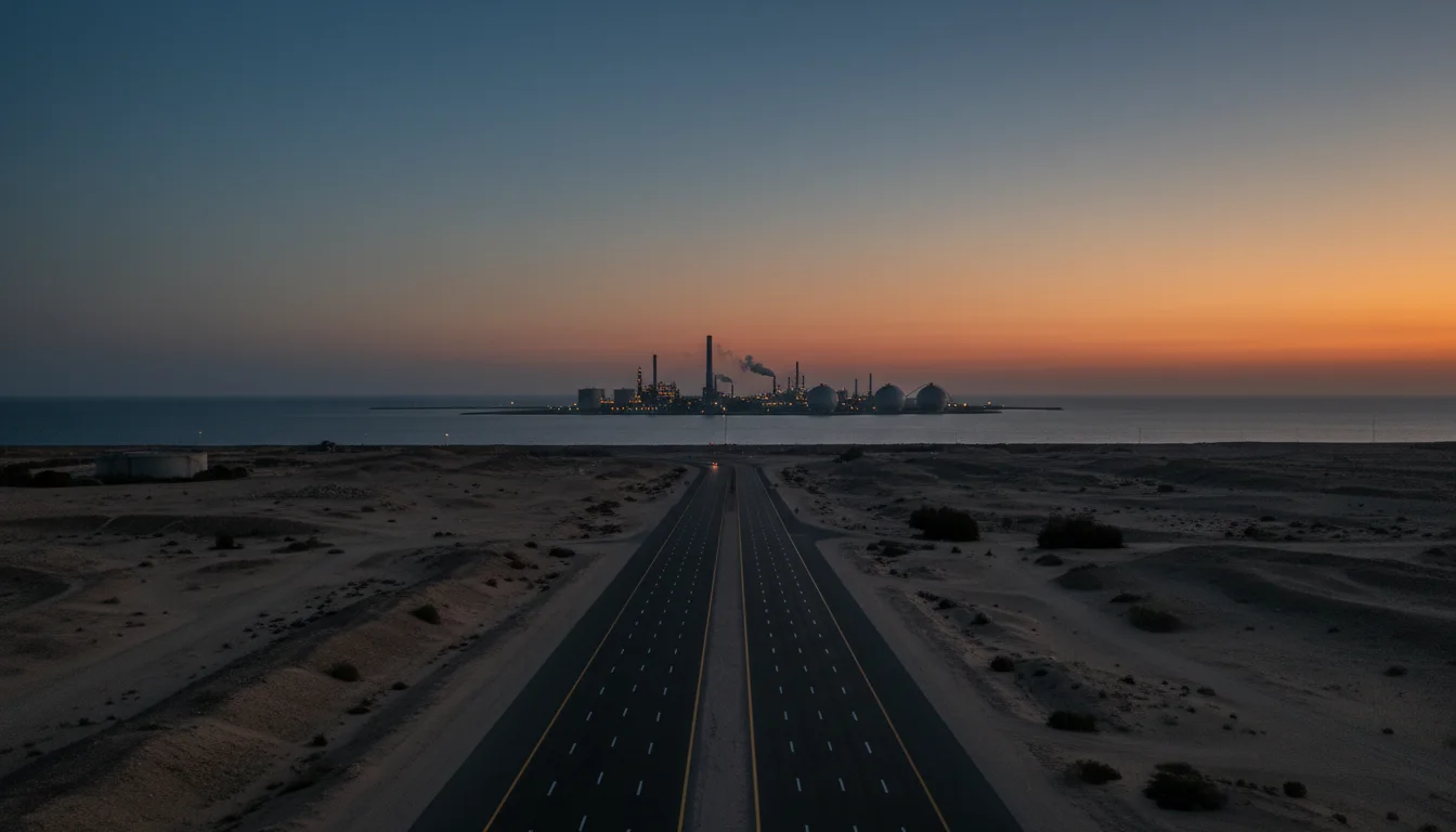 Industrial coastline in the Eastern Province